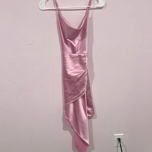 Elegant Pink Satin Dress